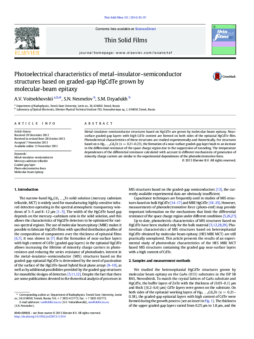 Photoelectrical characteristics of metal-insulator-semiconductor structures based on graded-gap HgCdTe grown by molecular-beam epitaxy