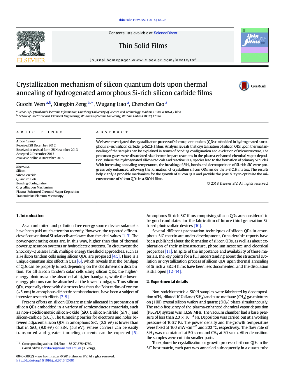 Crystallization mechanism of silicon quantum dots upon thermal annealing of hydrogenated amorphous Si-rich silicon carbide films