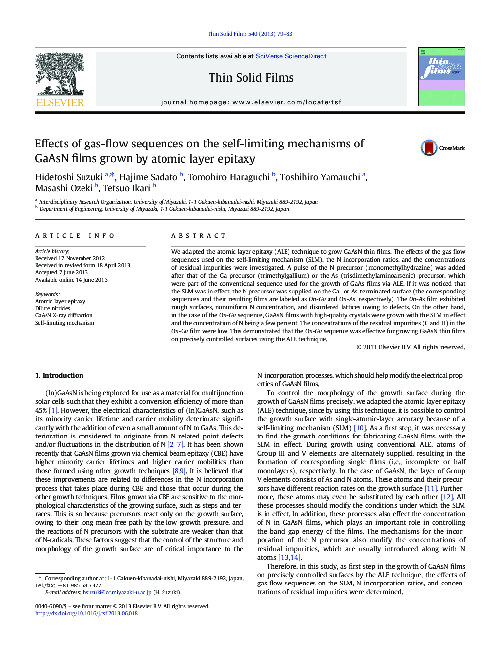 Effects of gas-flow sequences on the self-limiting mechanisms of GaAsN films grown by atomic layer epitaxy