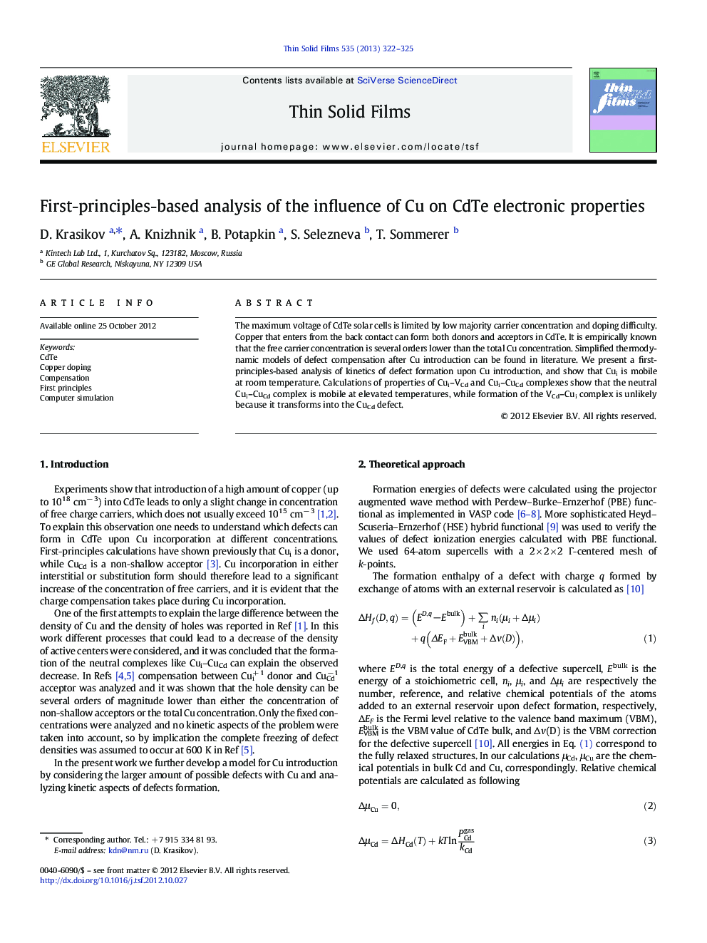 First-principles-based analysis of the influence of Cu on CdTe electronic properties