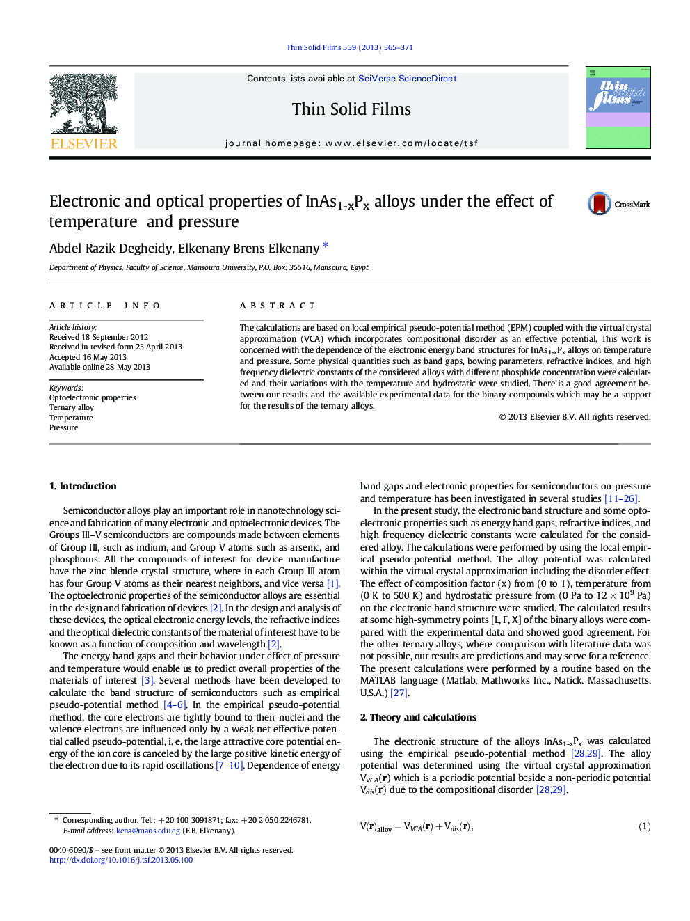 Electronic and optical properties of InAs1-xPx alloys under the effect of temperature and pressure