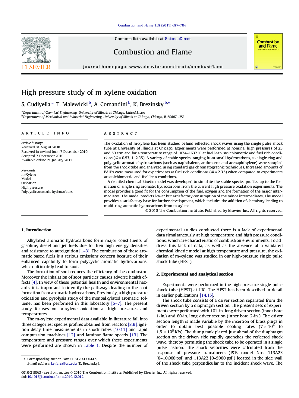 High pressure study of m-xylene oxidation