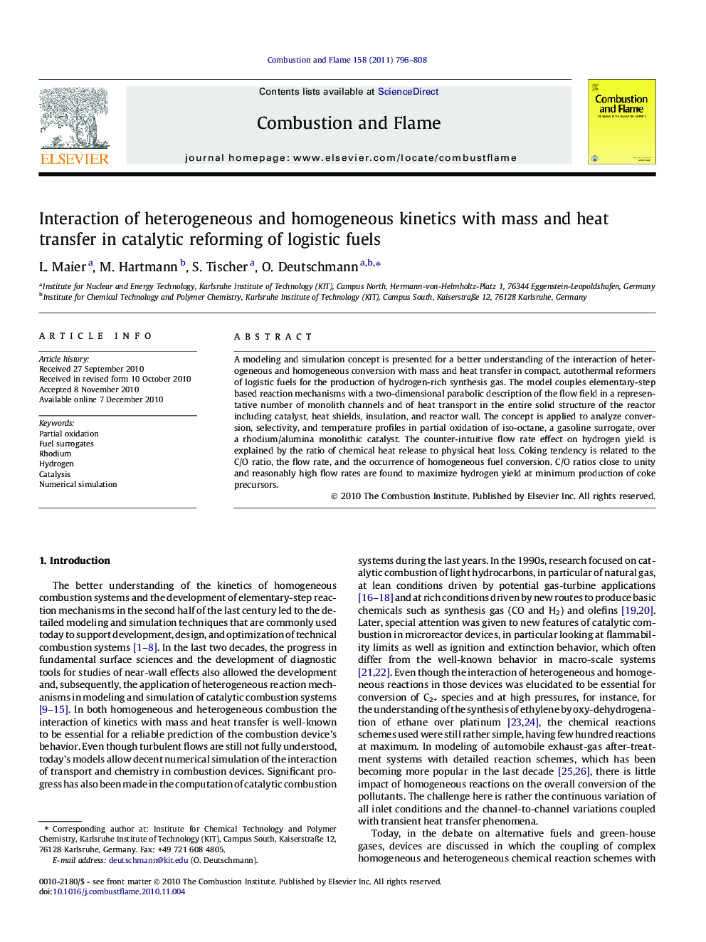 Interaction of heterogeneous and homogeneous kinetics with mass and heat transfer in catalytic reforming of logistic fuels