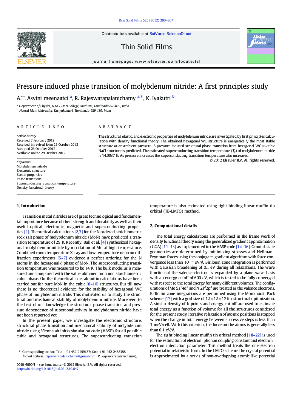 Pressure induced phase transition of molybdenum nitride: A first principles study