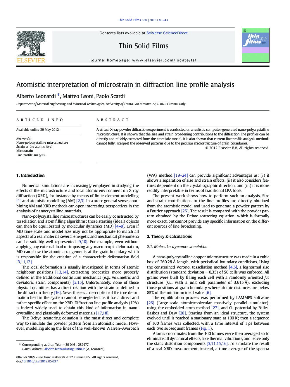 Atomistic interpretation of microstrain in diffraction line profile analysis