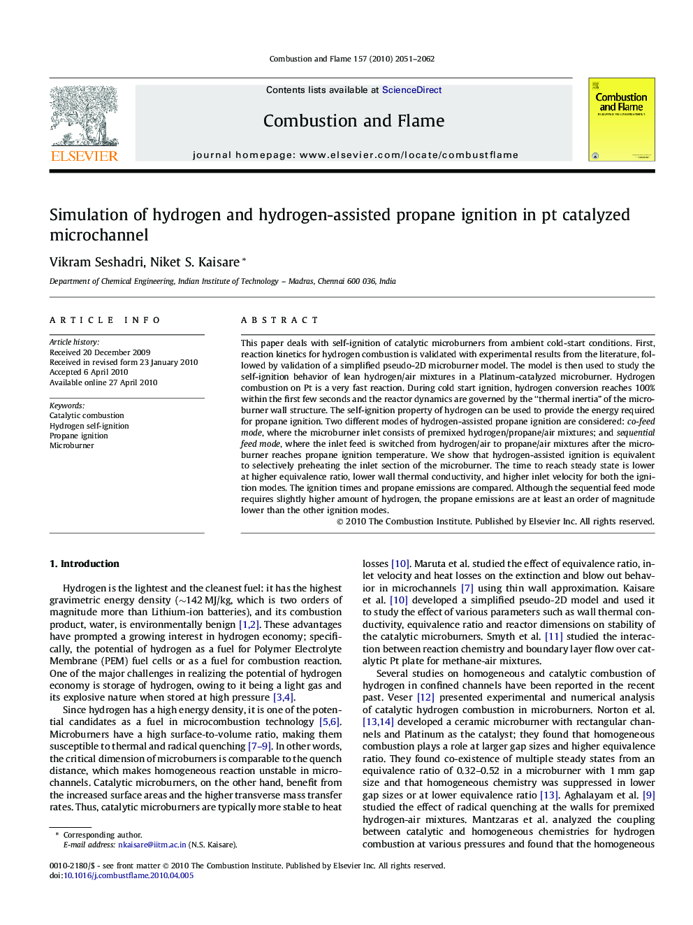 Simulation of hydrogen and hydrogen-assisted propane ignition in pt catalyzed microchannel