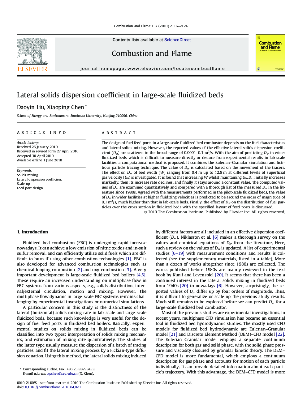 Lateral solids dispersion coefficient in large-scale fluidized beds