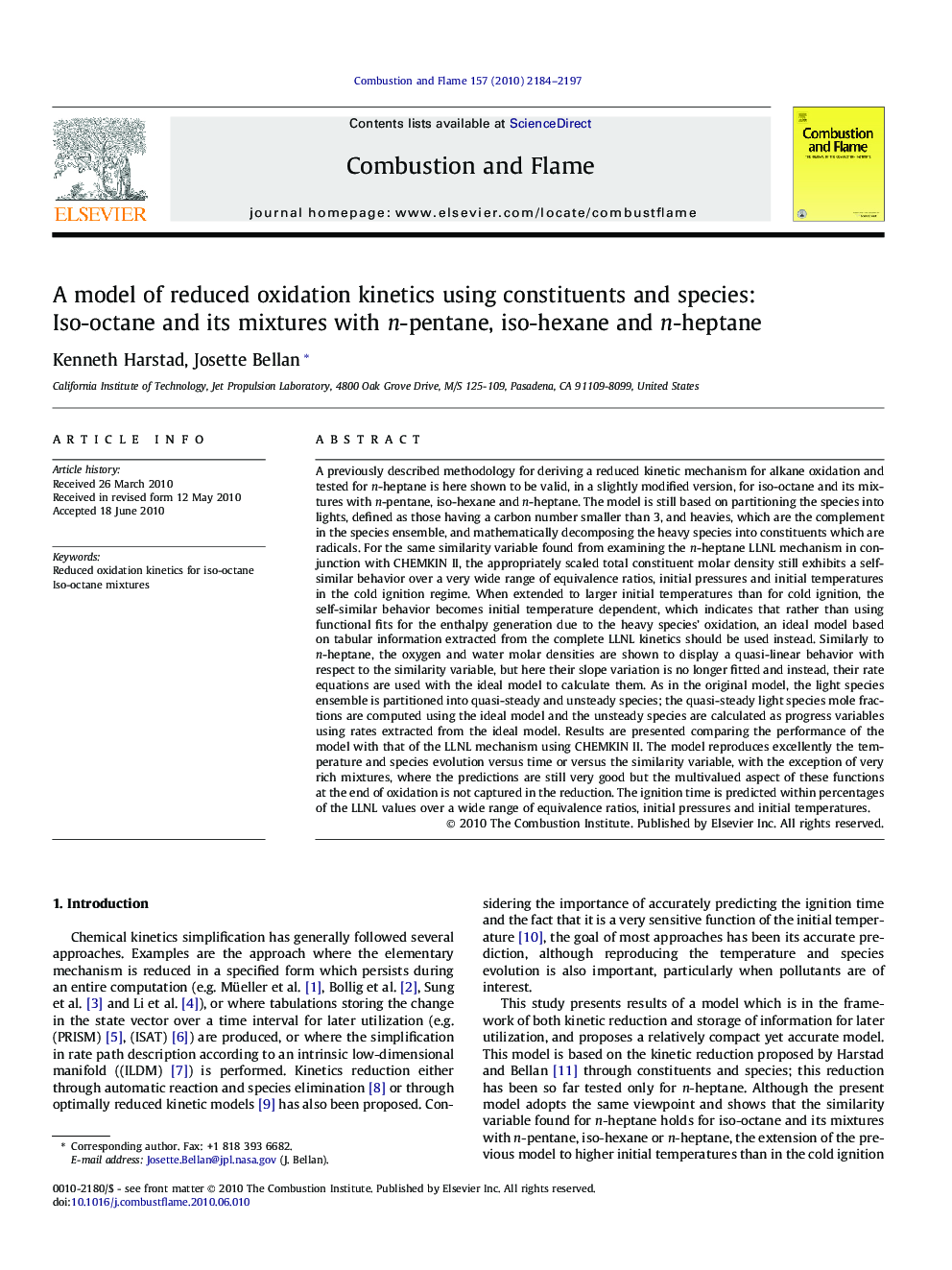 A model of reduced oxidation kinetics using constituents and species: Iso-octane and its mixtures with n-pentane, iso-hexane and n-heptane