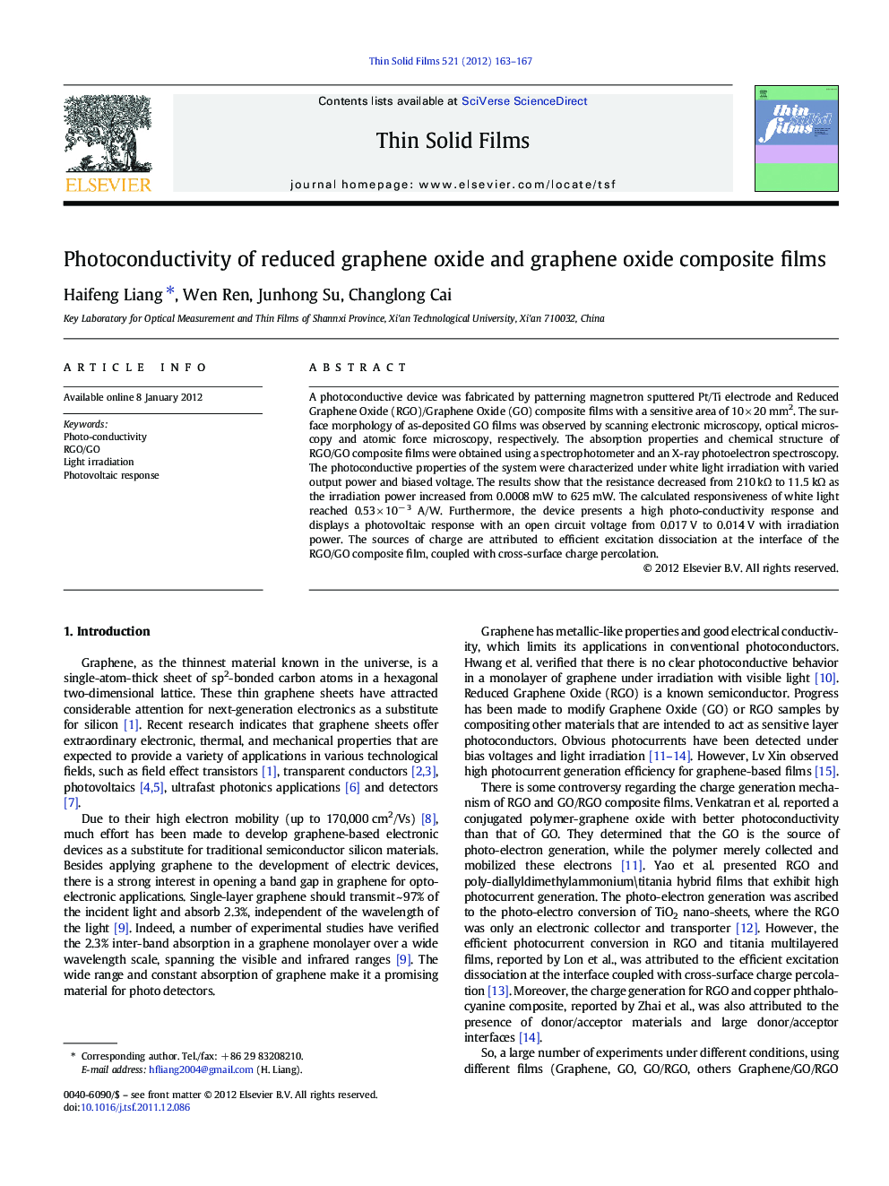 Photoconductivity of reduced graphene oxide and graphene oxide composite films