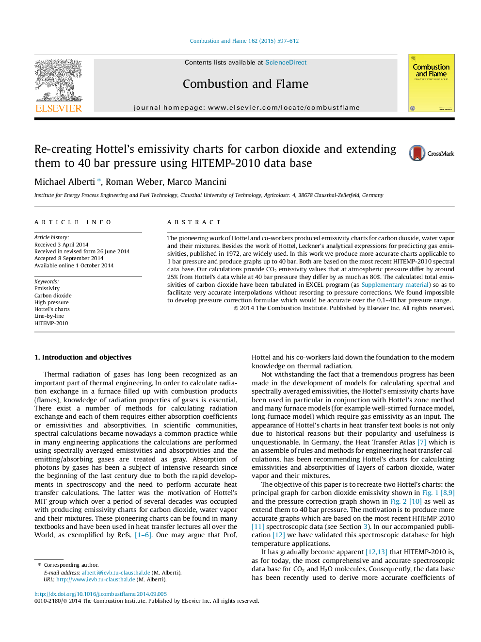 Re-creating Hottel’s emissivity charts for carbon dioxide and extending them to 40bar pressure using HITEMP-2010 data base