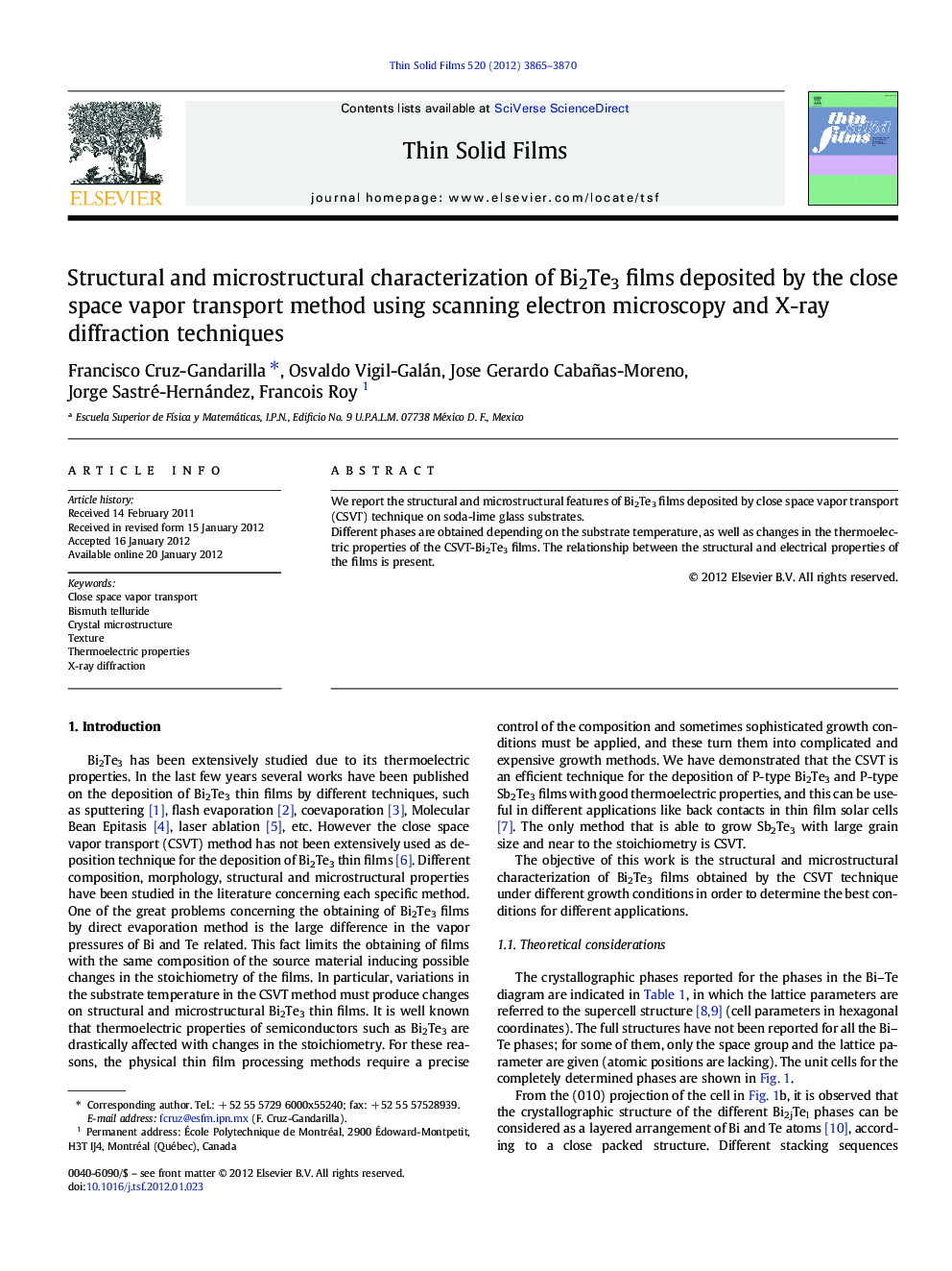 Structural and microstructural characterization of Bi2Te3 films deposited by the close space vapor transport method using scanning electron microscopy and X-ray diffraction techniques