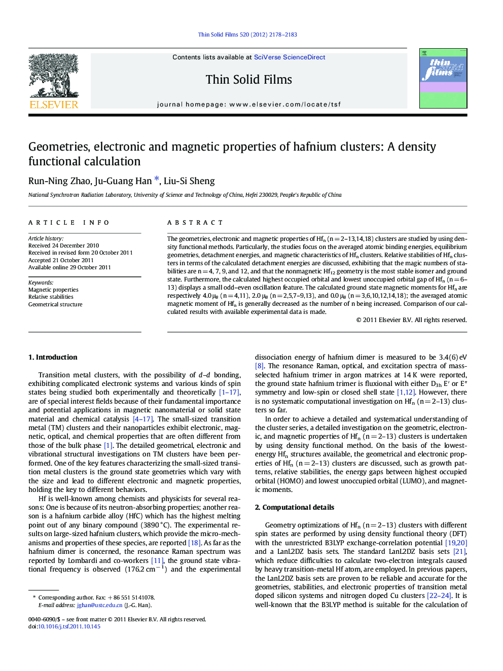 Geometries, electronic and magnetic properties of hafnium clusters: A density functional calculation