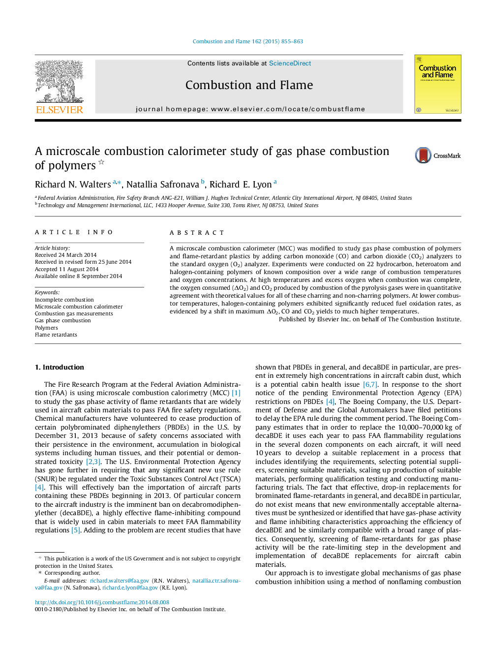 A microscale combustion calorimeter study of gas phase combustion of polymers 