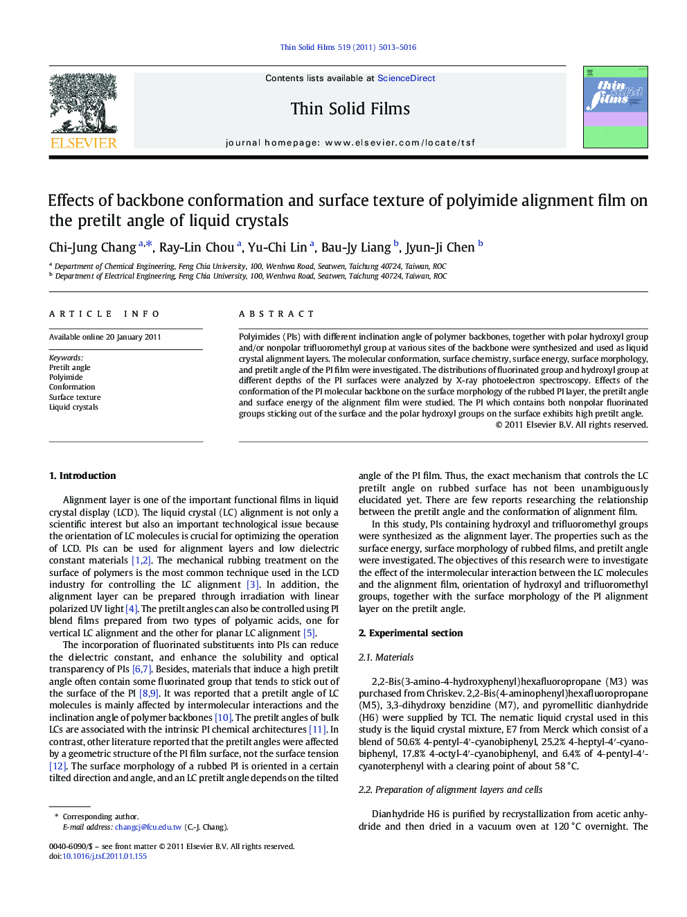 Effects of backbone conformation and surface texture of polyimide alignment film on the pretilt angle of liquid crystals