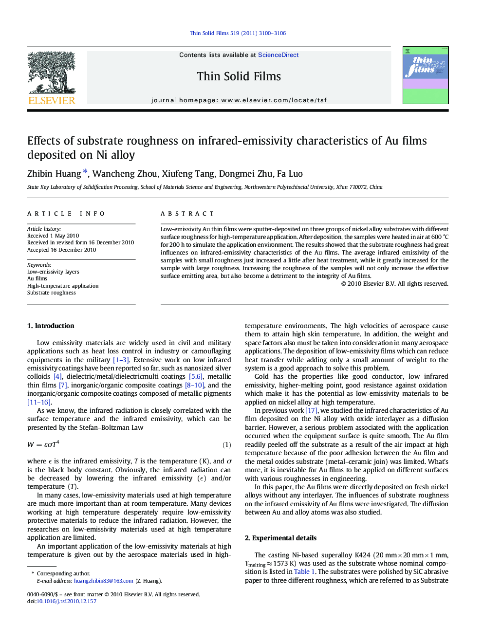 Effects of substrate roughness on infrared-emissivity characteristics of Au films deposited on Ni alloy