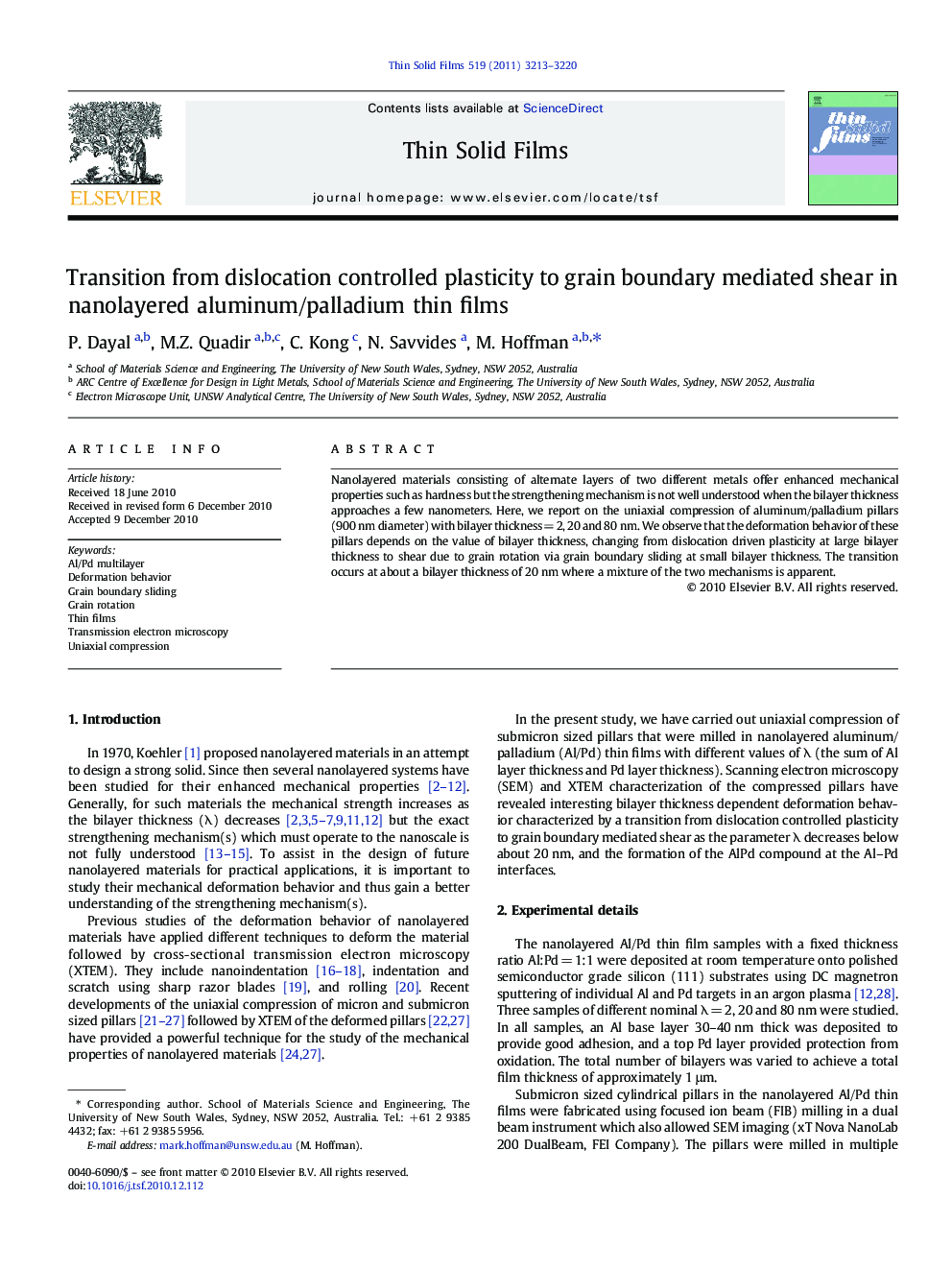 Transition from dislocation controlled plasticity to grain boundary mediated shear in nanolayered aluminum/palladium thin films