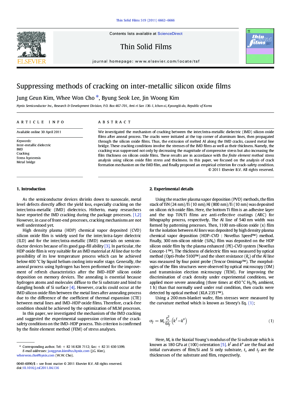 Suppressing methods of cracking on inter-metallic silicon oxide films