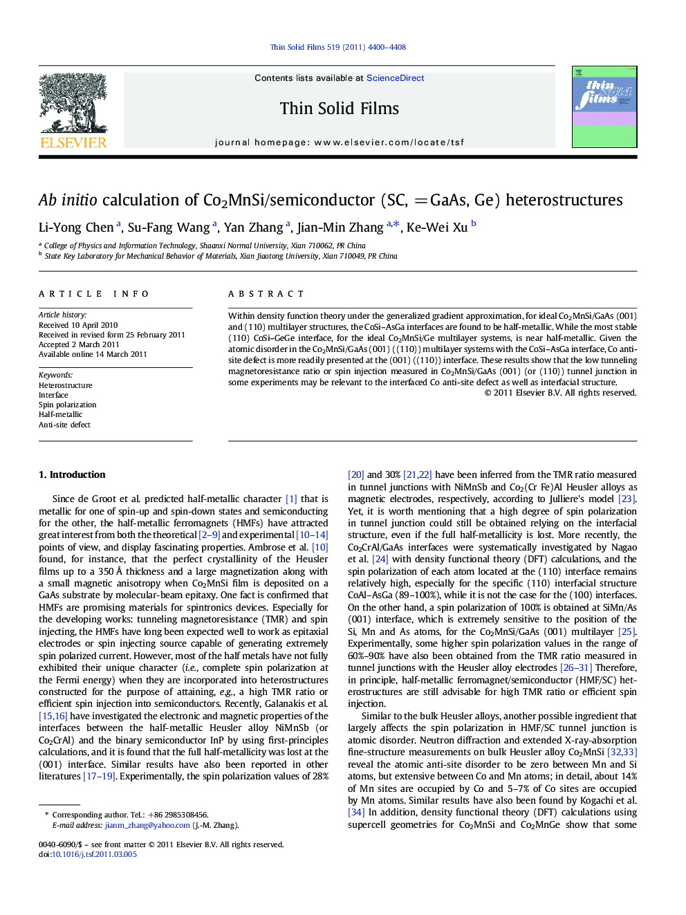 Ab initio calculation of Co2MnSi/semiconductor (SC, = GaAs, Ge) heterostructures