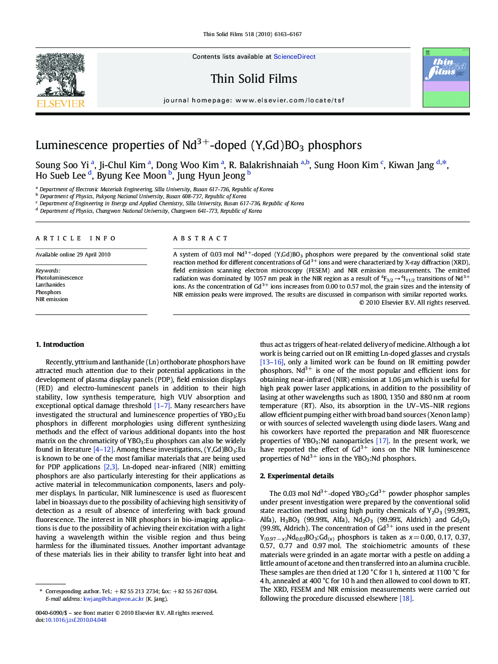 Luminescence properties of Nd3+-doped (Y,Gd)BO3 phosphors