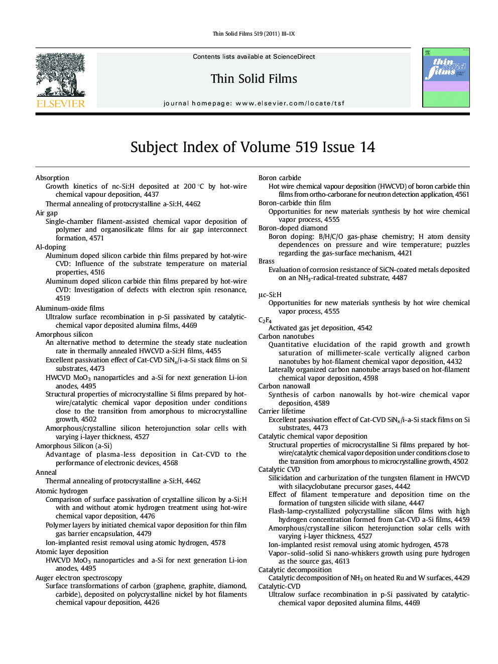 Subject Index