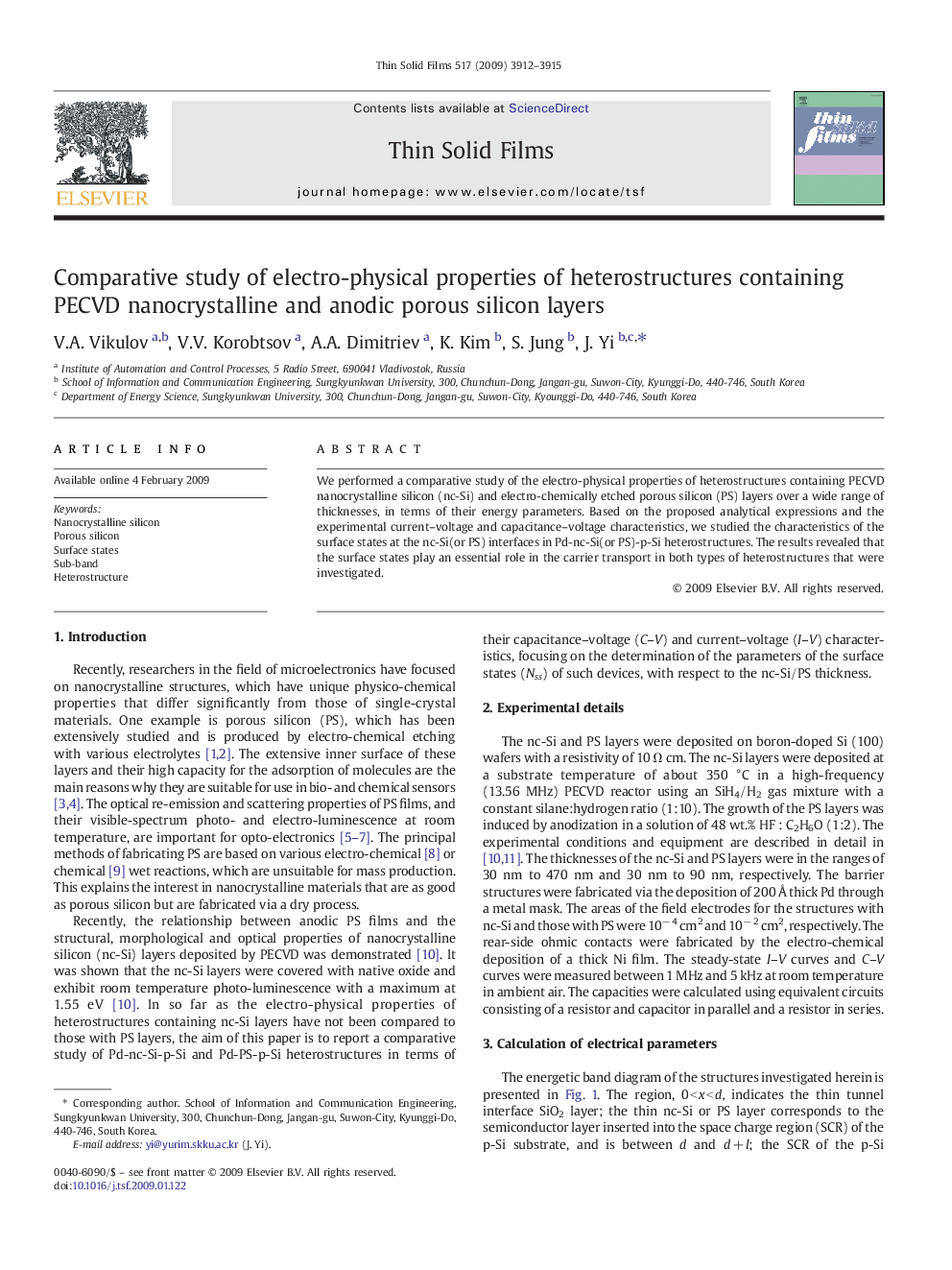 Comparative study of electro-physical properties of heterostructures containing PECVD nanocrystalline and anodic porous silicon layers