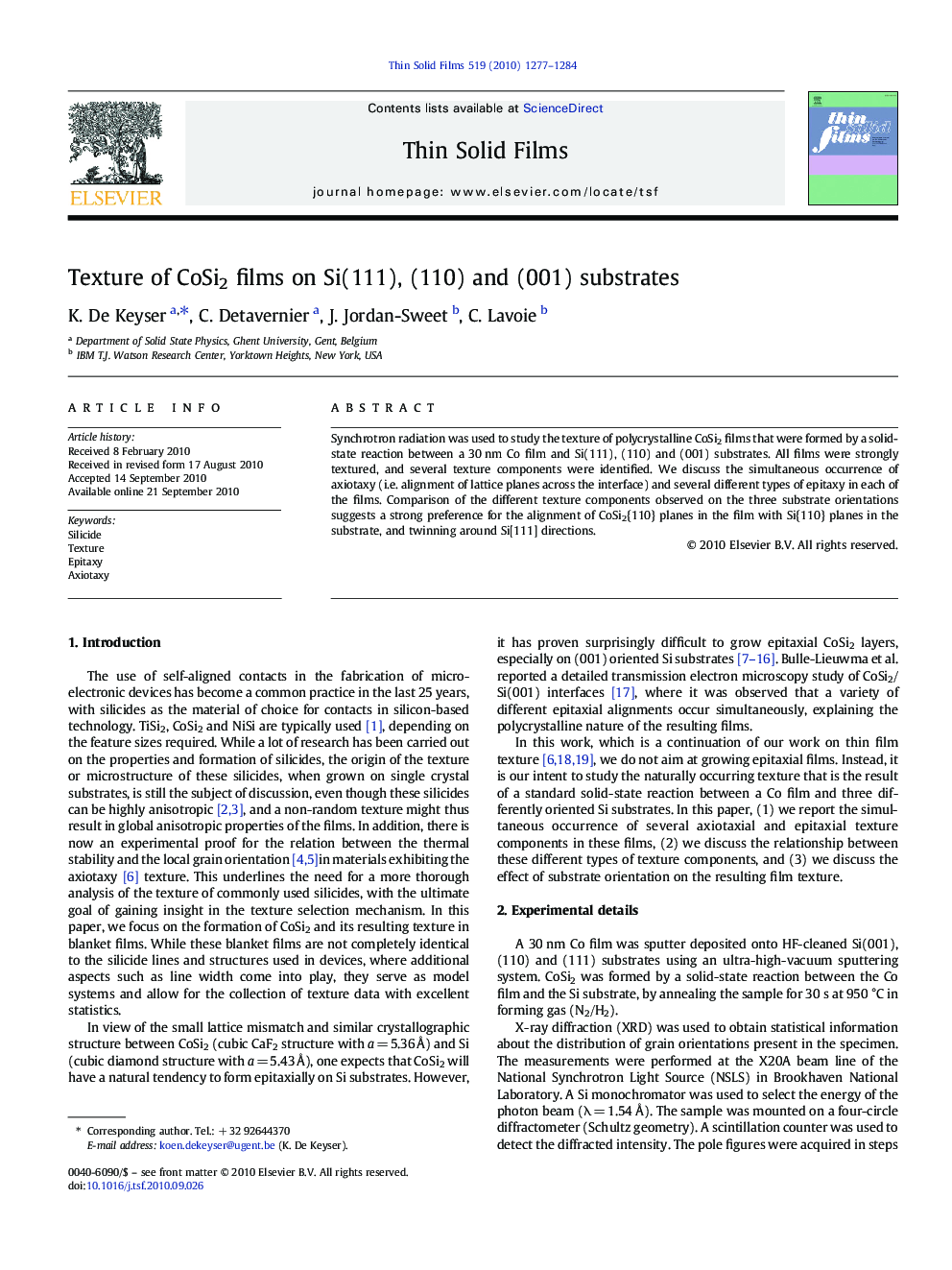 Texture of CoSi2 films on Si(111), (110) and (001) substrates