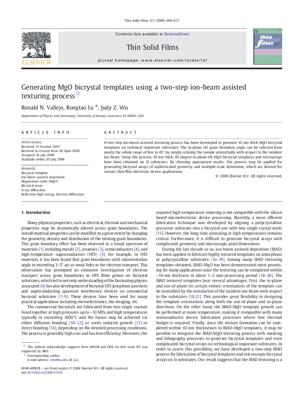 Generating MgO bicrystal templates using a two-step ion-beam assisted texturing process 