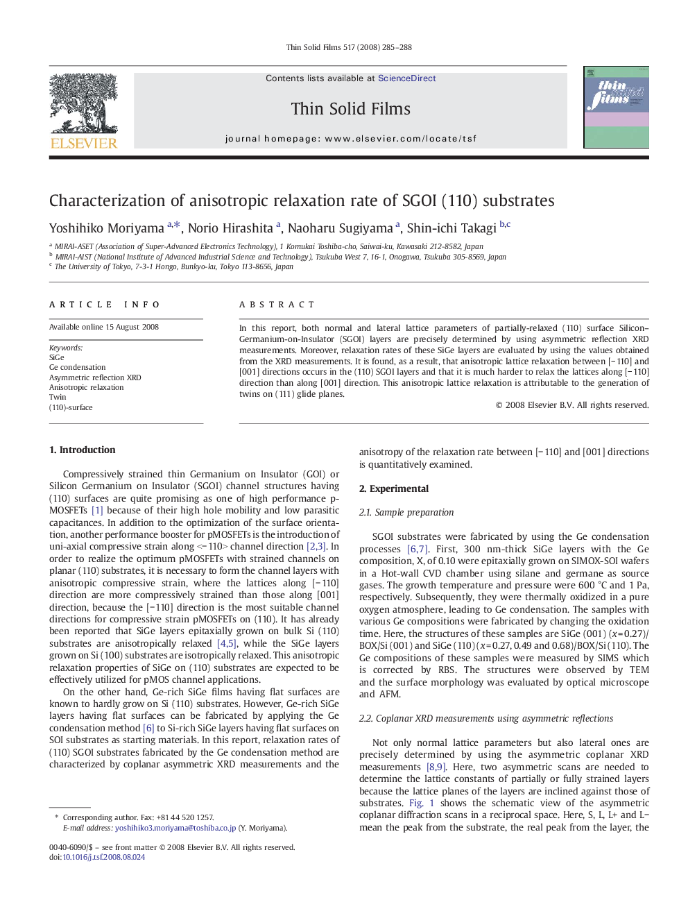 Characterization of anisotropic relaxation rate of SGOI (110) substrates