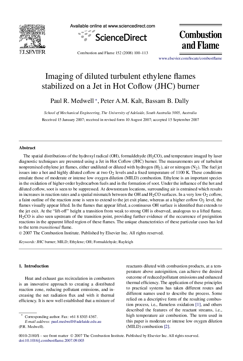 Imaging of diluted turbulent ethylene flames stabilized on a Jet in Hot Coflow (JHC) burner