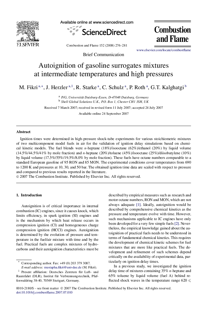 Autoignition of gasoline surrogates mixtures at intermediate temperatures and high pressures