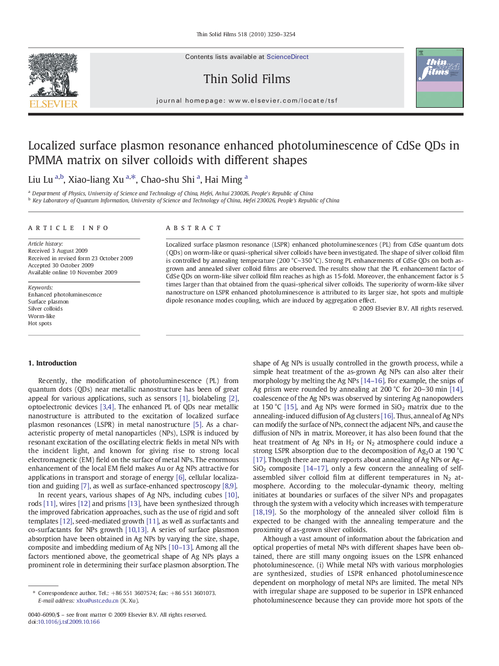 Localized surface plasmon resonance enhanced photoluminescence of CdSe QDs in PMMA matrix on silver colloids with different shapes