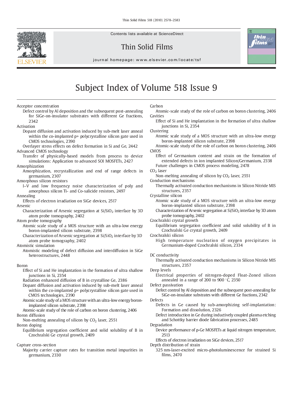 Subject Index