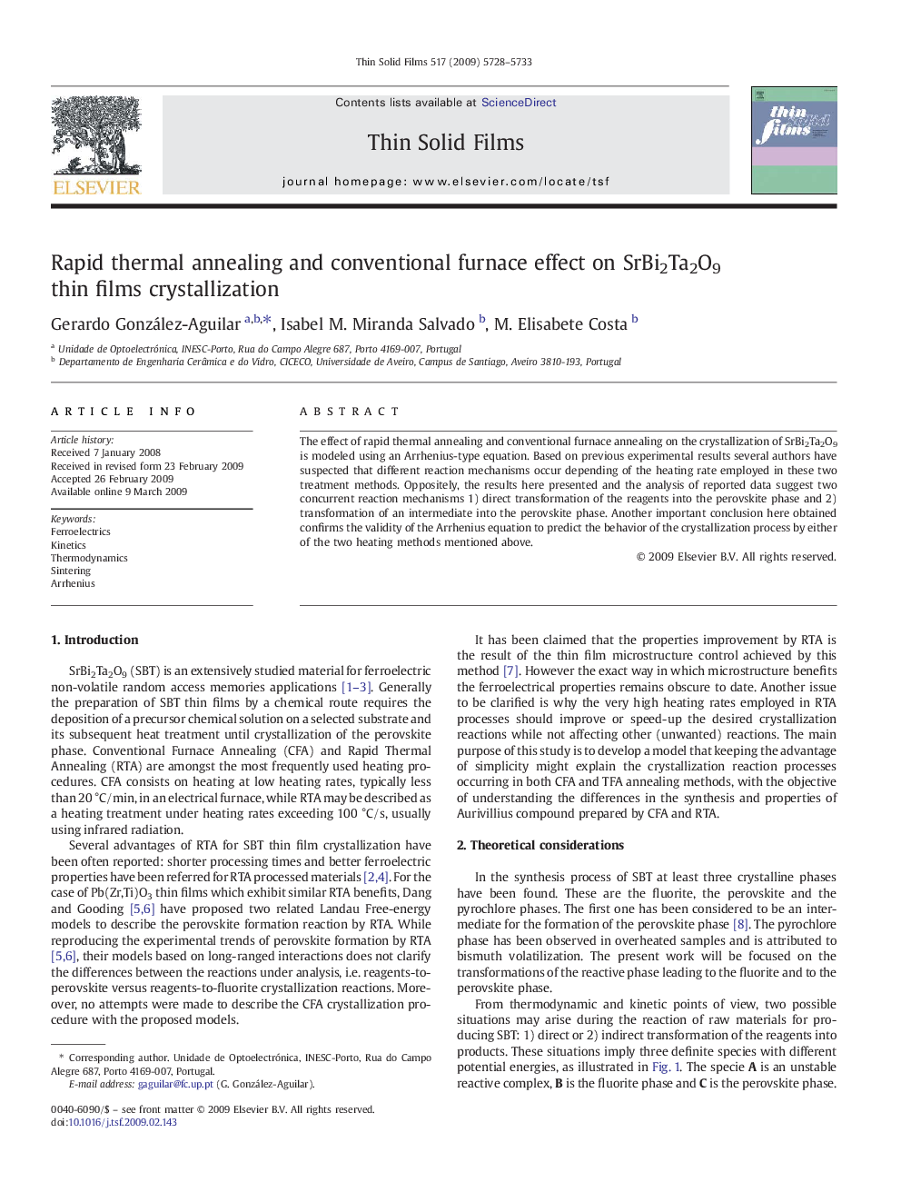 Rapid thermal annealing and conventional furnace effect on SrBi2Ta2O9 thin films crystallization