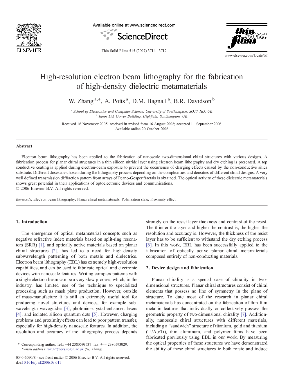 High-resolution electron beam lithography for the fabrication of high-density dielectric metamaterials