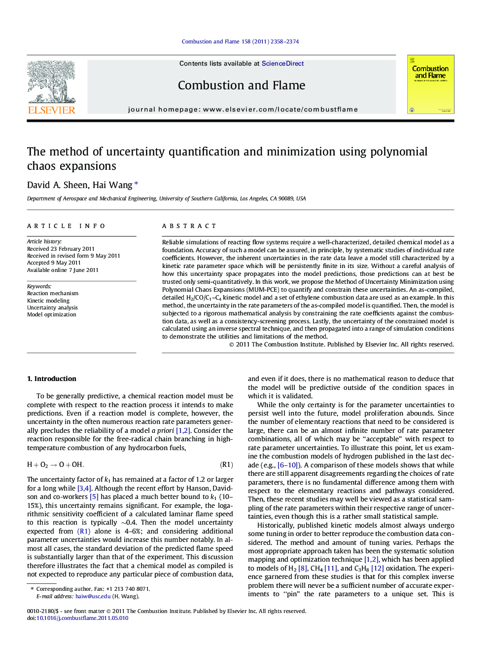 The method of uncertainty quantification and minimization using polynomial chaos expansions