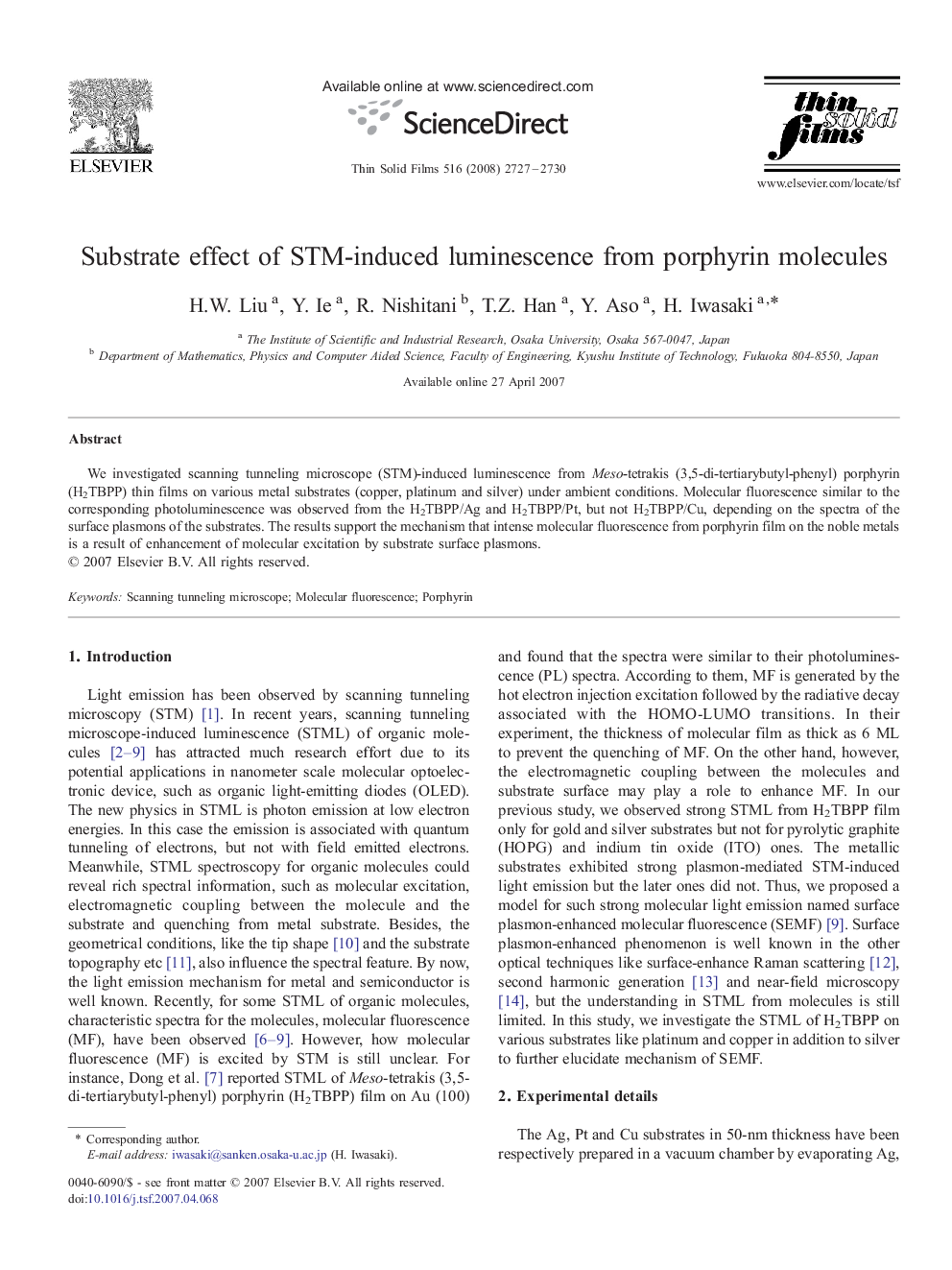 Substrate effect of STM-induced luminescence from porphyrin molecules