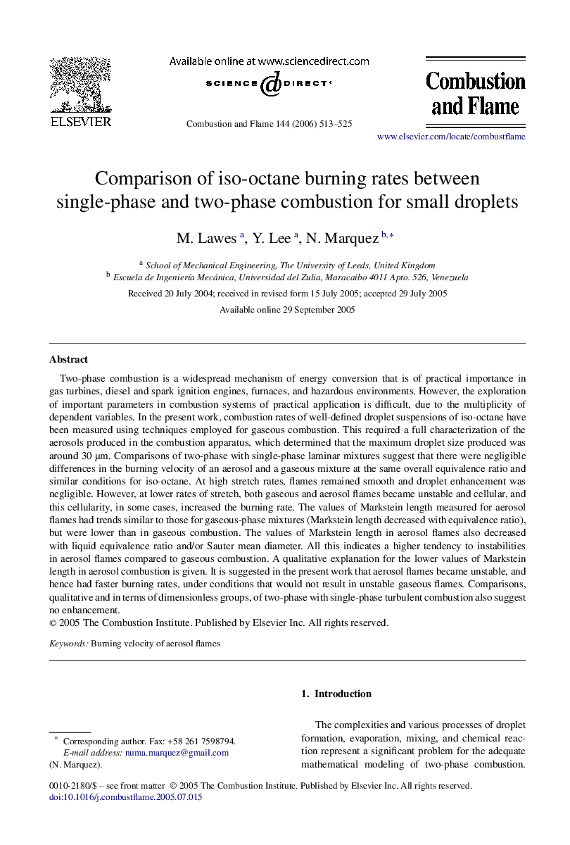 Comparison of iso-octane burning rates between single-phase and two-phase combustion for small droplets