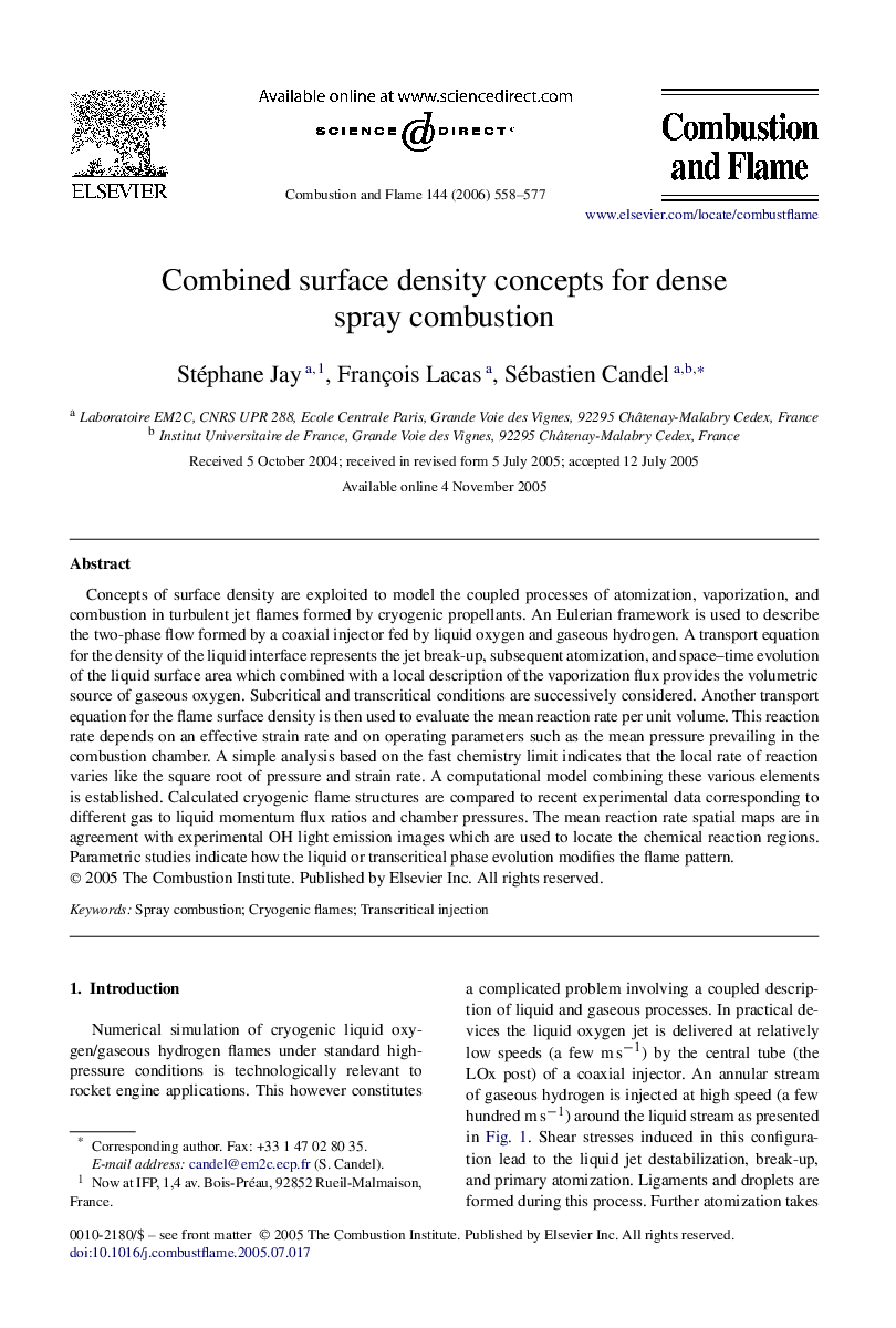 Combined surface density concepts for dense spray combustion