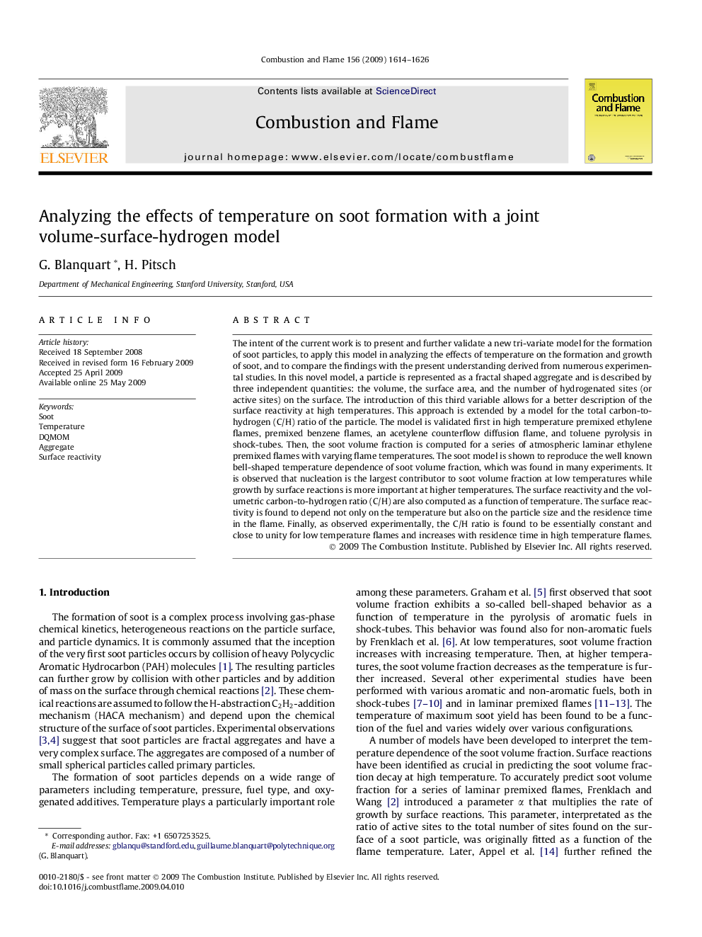 Analyzing the effects of temperature on soot formation with a joint volume-surface-hydrogen model