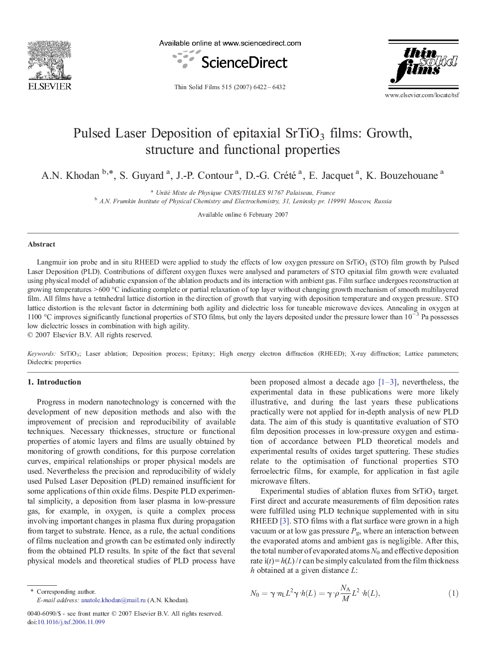 Pulsed Laser Deposition of epitaxial SrTiO3 films: Growth,structure and functional properties