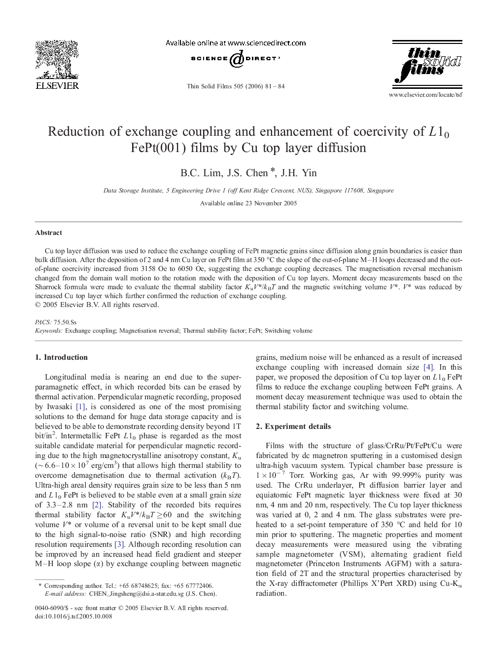 Reduction of exchange coupling and enhancement of coercivity of L10 FePt(001) films by Cu top layer diffusion