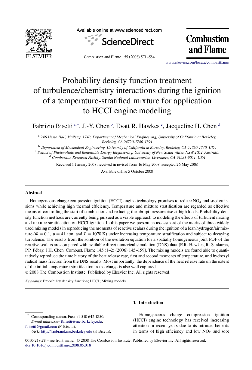 Probability density function treatment of turbulence/chemistry interactions during the ignition of a temperature-stratified mixture for application to HCCI engine modeling