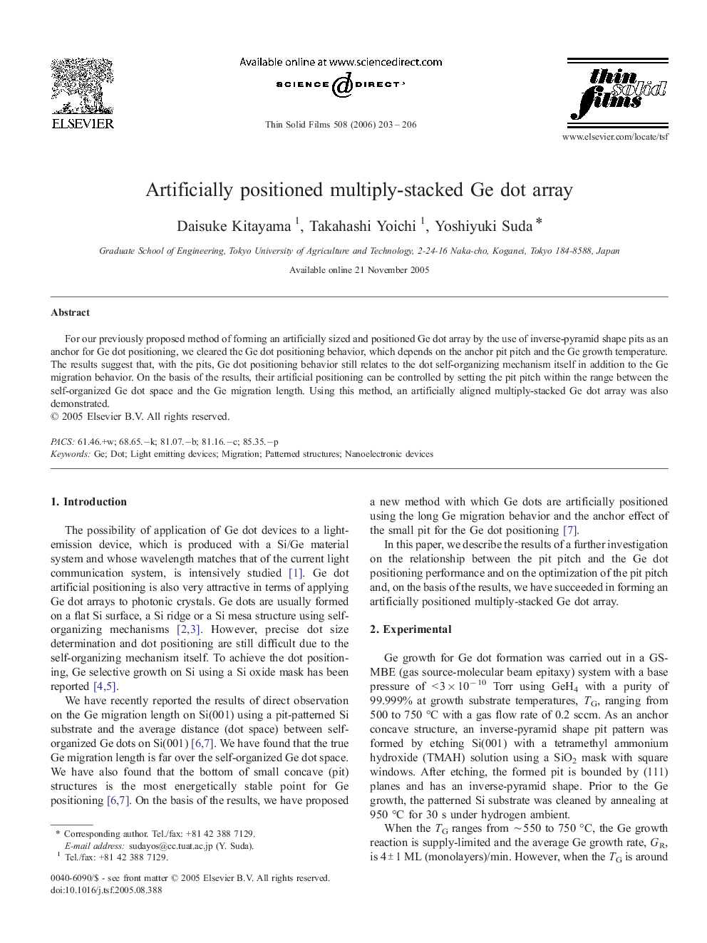 Artificially positioned multiply-stacked Ge dot array