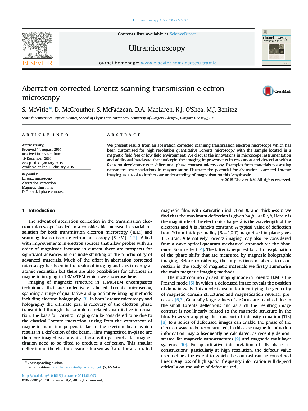 Aberration corrected Lorentz scanning transmission electron microscopy