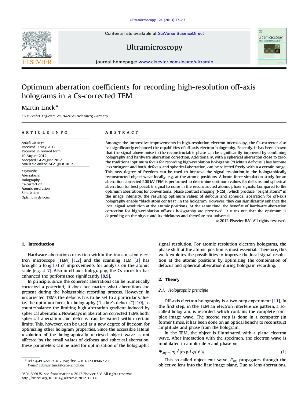 Optimum aberration coefficients for recording high-resolution off-axis holograms in a Cs-corrected TEM