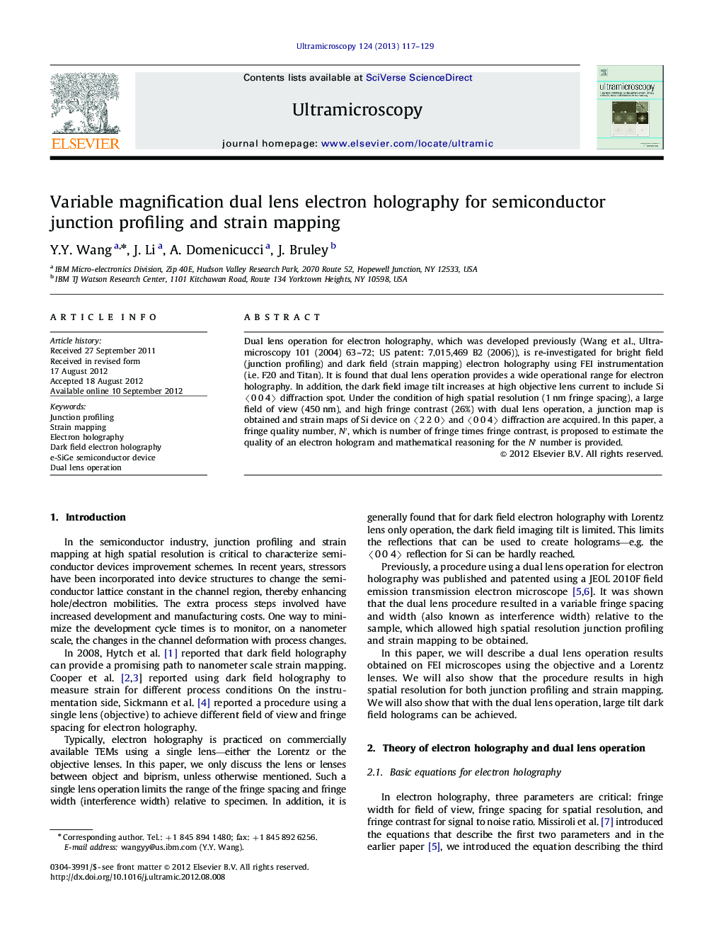 Variable magnification dual lens electron holography for semiconductor junction profiling and strain mapping