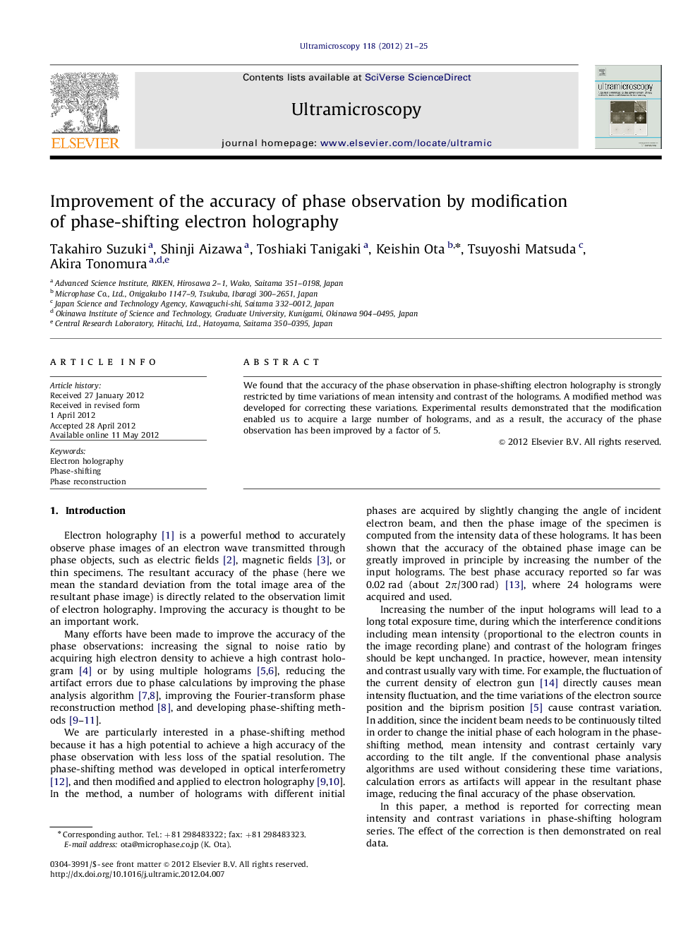 Improvement of the accuracy of phase observation by modification of phase-shifting electron holography