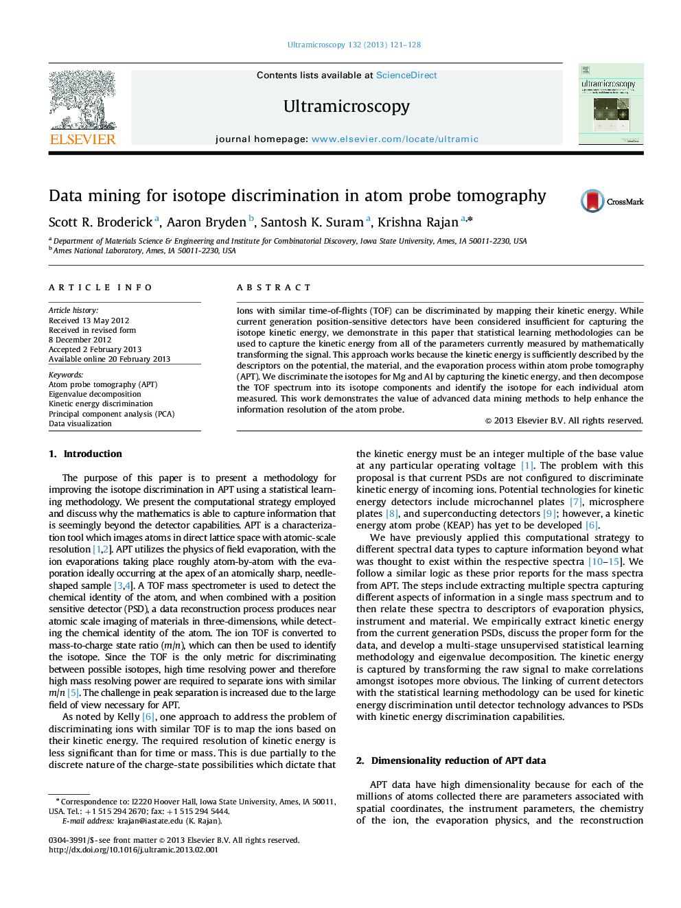 Data mining for isotope discrimination in atom probe tomography