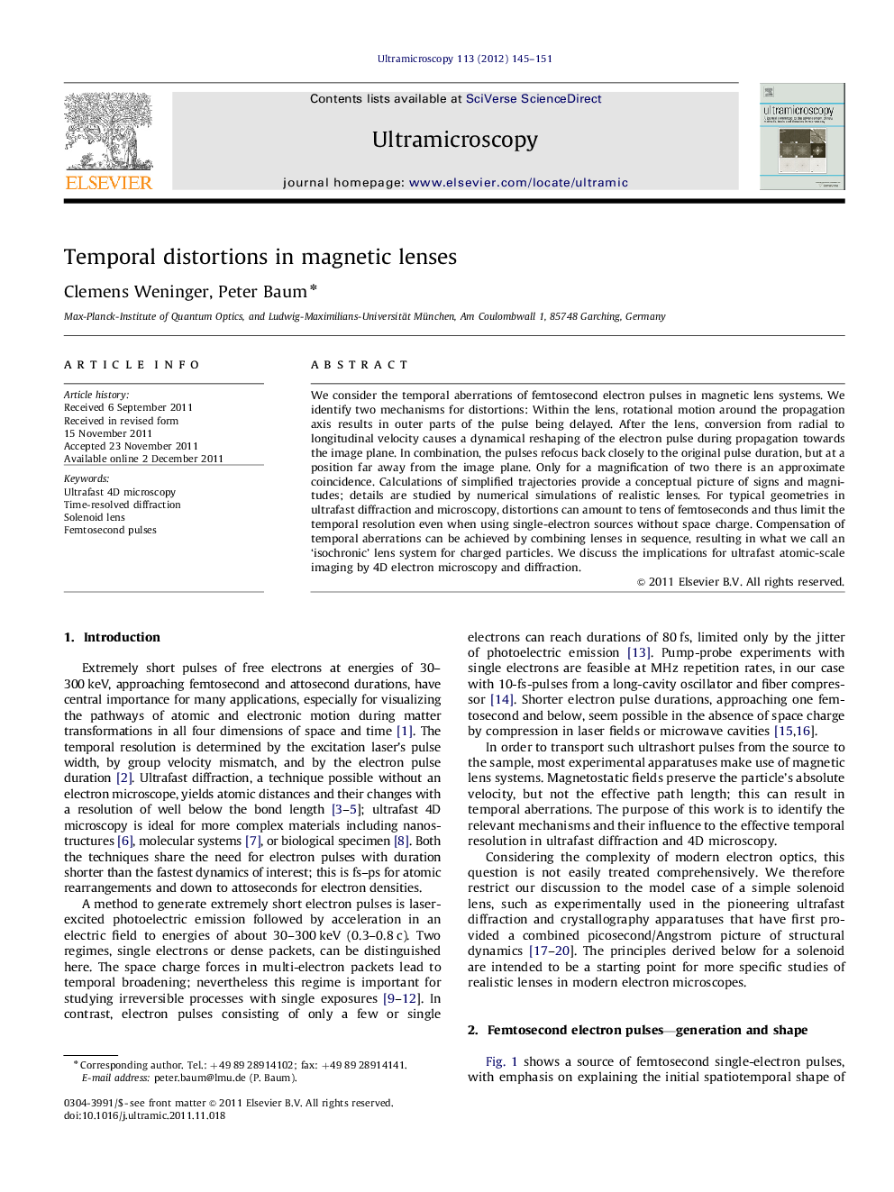 Temporal distortions in magnetic lenses