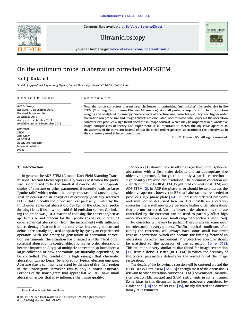 On the optimum probe in aberration corrected ADF-STEM